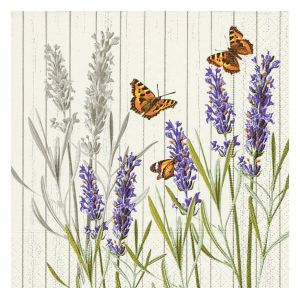 Serviette &laquo; Lavande & papillons &raquo; - 20 pc.