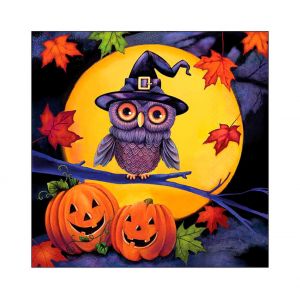 Serviette &laquo; Chouette d'Halloween &raquo;