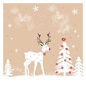 Serviette &laquo; Papier d&eacute;coup&eacute; paysage hivernal &raquo;  - 5 pc.