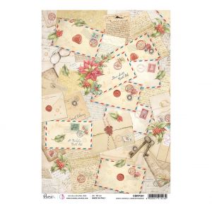 Soie de paille &agrave; motifs &laquo; Courrier de No&euml;l &raquo;