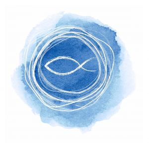 Serviette &laquo; Poisson aquarelle &raquo; - 20 pc.