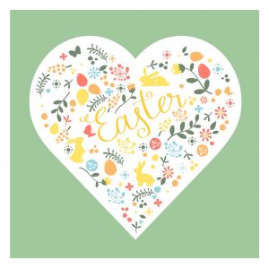 Serviette &laquo; C&oelig;ur pascal &raquo; - 5 pc.