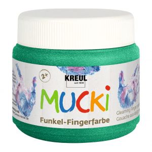 Peinture au doigt &eacute;tincelante MUCKI, 150 ml - Vert &eacute;meraude