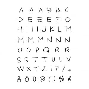 Set tampons Clear &laquo; Alphabet &raquo;, env. 7,4x10,5cm