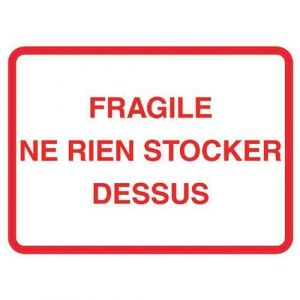 Rouleau Ãtiquette Fond Blanc 49x68mm Fragile Ne Rien Stocker Dessus