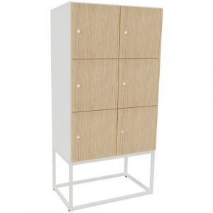Meuble 6 Cases Kim Serrure ClÃ© Blanc/chÃªne Fil