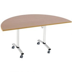 Table Pliante Axe StratifiÃ©e Demi-lune 160x80 Cm HÃªtre/blanc