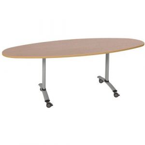 Table Pliante Axe Ovale 200x90 Cm 1677 HÃªtre/alu