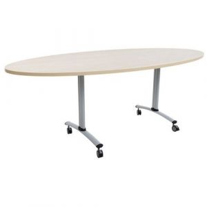 Table Pliante Axe Ovale 200x90 Cm 9146 HÃªtre/blanc