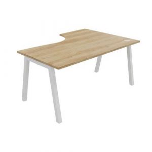 Bureau Compact Partage Retour Gauche 160 Cm Ch&Atilde;&ordf;ne Vieilli / Blanc