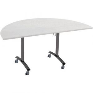 Table Pliante Axe Stratifi&Atilde;&copy;e Demi-lune 136x68cm Gris