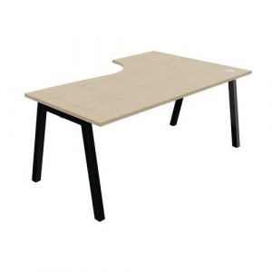 Bureau Compact Partage Retour Gauche 180 Cm Ch&Atilde;&ordf;ne / Noir