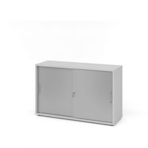 Armoire Portes Coulissantes - MÃ©tal-2 Cases-gris-argent
