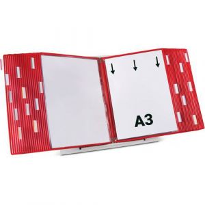 Pupitre D'affichage MÃ©tal Tarifold - A3 - 40 Poches - Rouge