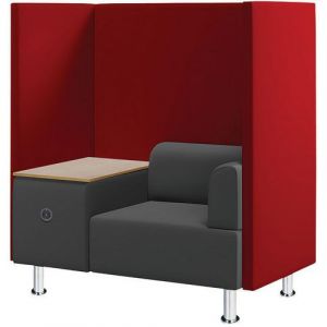 Fauteuil Acoustique 1 Place Avec Tablette/prise Euro Rouge