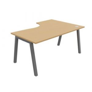 Bureau Compact Partage Retour Gauche 160 Cm H&Atilde;&ordf;tre / Alu