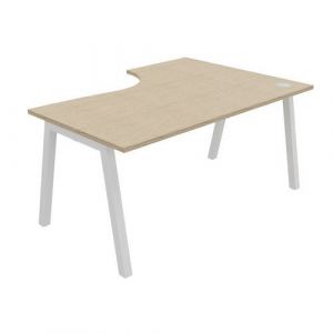 Bureau Compact Partage Retour Gauche 160 Cm Ch&Atilde;&ordf;ne / Blanc