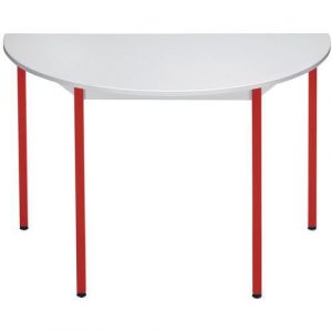 Table Universalis Demi-rond 120x60 Plt Gris /3000 Rouge