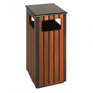 Poubelle D'extÃ©rieur 36l Noir/bois