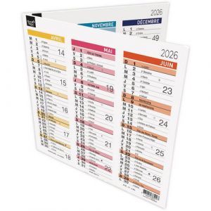 Calendrier Origami Arc En Ciel 12 Mois-26x13cm-multicolor