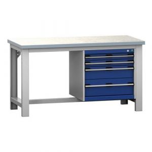 Bott 1 &Atilde;tabli Fixe Cubio &Atilde; 4 Tiroirs - Largeur 150 Cm - Linol&Atilde;&copy;um