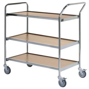 Table Roulante Chrome - 3 Plateaux Ch&Atilde;&ordf;ne 800x420mm - 150 Kg