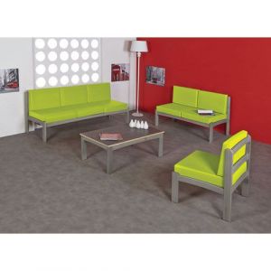 Pack Autize : Chauffeuse 3pl+2chauffeuses Structure Taupe Pvc Anis