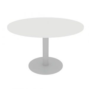 Table Meeting Ronde D.120 Blanc 25mm Piet. Tulipe Aluminium