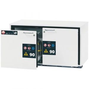 Armoire Ub90.060.110.2s Blanc-2 Tiroir 2 Caillebotis Inox