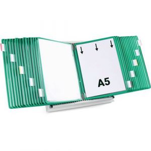 Pupitre D'affichage M&Atilde;&copy;tal Tarifold - A5 - 30 Poches - Vert