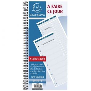 Carnet Spiral&Atilde;&copy; 297x14cm - A Faire Ce Jour - 125 Feuilles