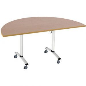 Table Pliante Axe Demi-lune 160x80cm 9146 HÃªtre/blanc