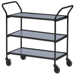 Table Roulante 2 Poign&Atilde;&copy;es - 3 Plateaux Gris 1000x420mm - 150 Kg