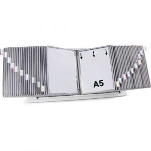 Pupitre D'affichage M&Atilde;&copy;tal Tarifold - A5 - 50 Poches - Gris