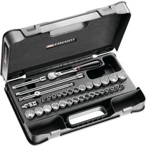 Facom 1 Coffret Douilles 3/8 Pouces 12 Pans - 34 PiÃ¨ces Cliquet Jl.161. Facom