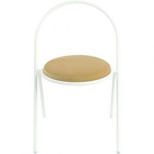 Chaise Galette Simili-cuir Saturne - Blanc - Ivoire
