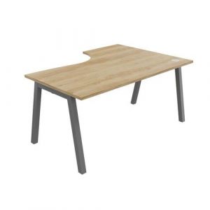 Bureau Compact Partage Retour Gauche 160 Cm Ch&Atilde;&ordf;ne Vieilli / Alu