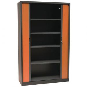 Armoire &Atilde; Rideaux Manutan 195x120x45 Cm Anth/merisier