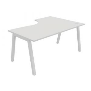 Bureau Compact Partage Retour Gauche 160 Cm Blanc / Blanc