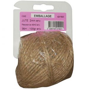 Ficelle Jute 0.8/2 X 100gr Sur Cavalier Plastique