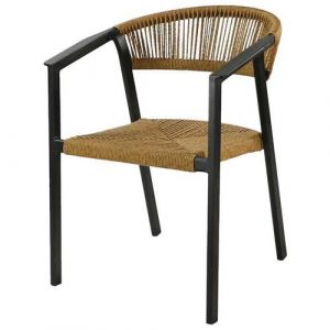 Fauteuil Gabriel Wicker/alu - Naturel/noir