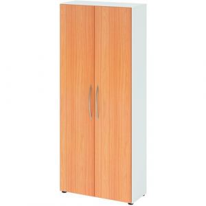 Armoire Ã Portes Basic-5 Niveaux-blanc-hÃªtre