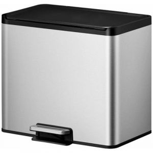 Poubelle Ã PÃ©dale Rectangulaire Inox Anti-traces - Eko