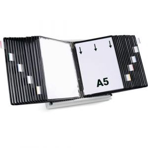 Pupitre D'affichage M&Atilde;&copy;tal Tarifold - A5 - 30 Poches - Noir