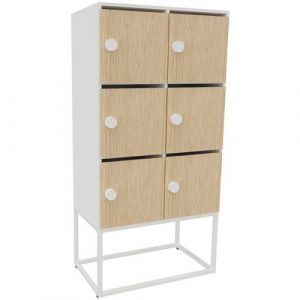 Meuble 6 Cases Kim Courrier+serrure Code Blanc/chÃªne Fil