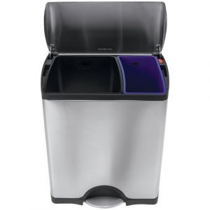 Poubelle Inox Rectangulaire &Atilde; P&Atilde;&copy;dale Pour Tri S&Atilde;&copy;lectif 46l