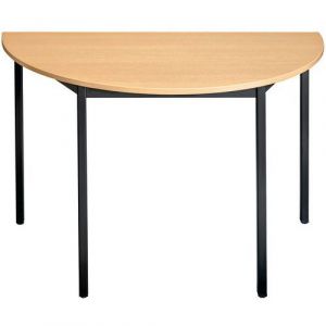 Table Universalis Demi-rond 160x80 Plt HÃªtre Pied 9005 Noir