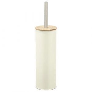 Pot Ã Balai Avec Brosse Wc - Metal/bois - CrÃ¨me - Arvix