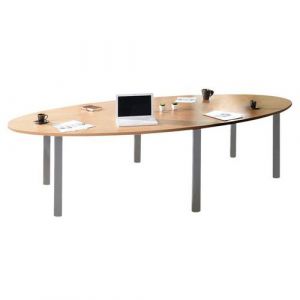 Table R&Atilde;&copy;union Bureaux Phylos Ovale 280 X 140 Cm Ch&Atilde;&ordf;ne Clair