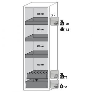 Armoire S90.196.060.r Blanc-3&Atilde;&copy;tag&Atilde;&uml;re 1bac &Atilde;poxy 1caillebotis